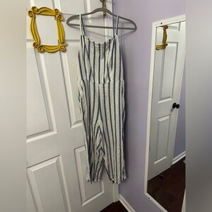 Old Navy Blue and White Striped Jumpsuit